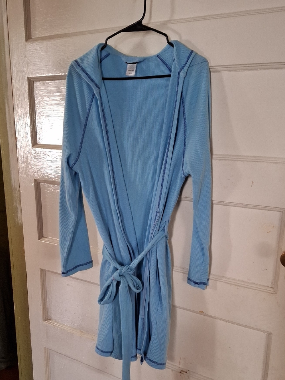 Joe Boxer Light Blue Hooded Robe with Dark Blue Trim (Mis144)
